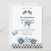 Two Fast Race Car Boy 2nd Birthday Invitation Einladung (Vorderseite)