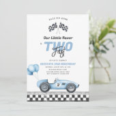 Two Fast Race Car Boy 2nd Birthday Invitation Einladung (Stehend Vorderseite)