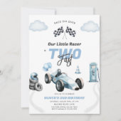 Two Fast Race Car Boy 2nd Birthday Invitation Einladung (Vorderseite)