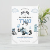 Two Fast Race Car Boy 2nd Birthday Invitation Einladung (Stehend Vorderseite)