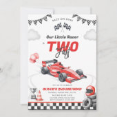 Two Fast Race Car Boy 2nd Birthday Invitation Einladung (Vorderseite)