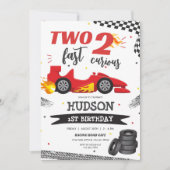 Two Fast Race Car Boy 2nd Birthday Invitation Einladung (Vorderseite)