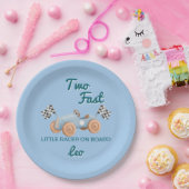 Two Fast Racing Car Boy 2nd Birthday Personalized Pappteller (Party)