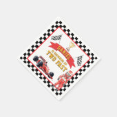 Two Fast Racing Theme Checkered Flag Party Serviette (Ecke)