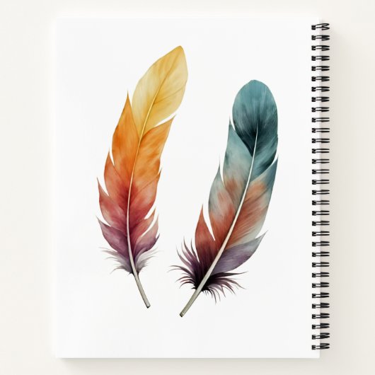 Two Feathers Spiral Notebook Notizblock (Rückseite)