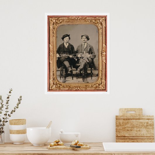 Two fiddlers, seated with instruments (40050) poster (Küche)