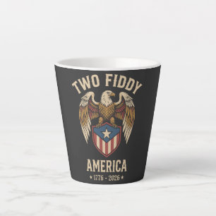 Two Fiddy America Shirt Lustig 250. Jubiläum Milchtasse