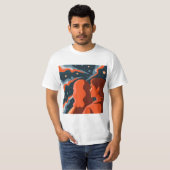Two Figures Contemplating an Abstract Cosmic Scene T-Shirt (Vorne ganz)