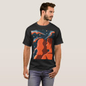 Two Figures Contemplating an Abstract Cosmic Scene T-Shirt (Vorne ganz)