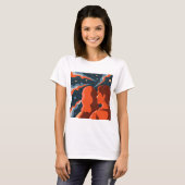 Two Figures Contemplating an Abstract Cosmic Scene T-Shirt (Vorne ganz)