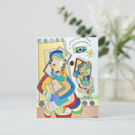 "Two Figures: O and Ru" von Ruchell Alexander Postkarte (Stehend Vorderseite)