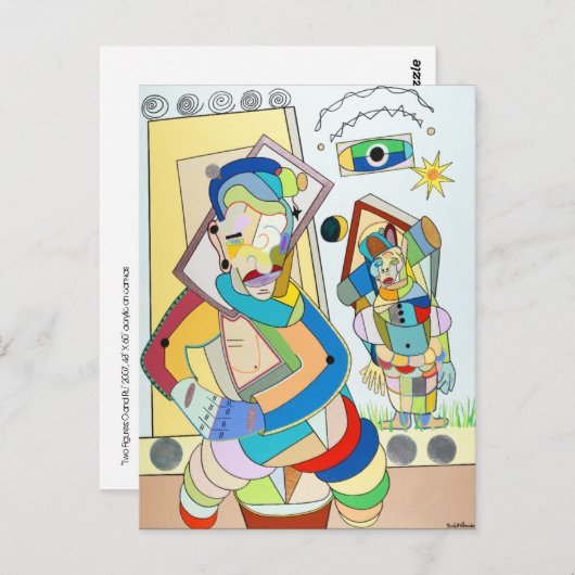 "Two Figures: O and Ru" von Ruchell Alexander Postkarte (Vorne/Hinten)