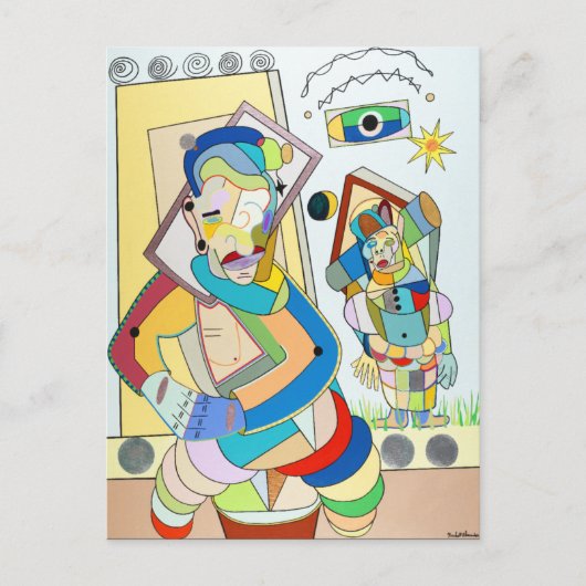 "Two Figures: O and Ru" von Ruchell Alexander Postkarte (Vorderseite)