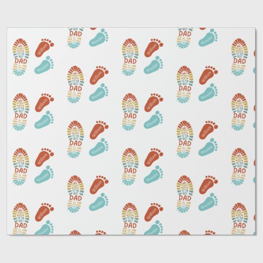 Two Footsteps Fatrhers Day Wrapping Paper Geschenkpapier (Flach)