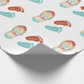Two Footsteps Fatrhers Day Wrapping Paper Geschenkpapier (Ecke)