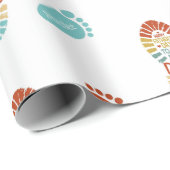 Two Footsteps Fatrhers Day Wrapping Paper Geschenkpapier (Rolleneckpunkt)