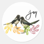 "Two for Joy" Zwei Magies mit Blumennoten Runder Aufkleber (Vorderseite)