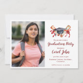 Two Foto 2025 Grad Elegant Graduation Party Einladung (Vorderseite)