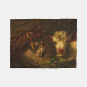 Two Friends (Donkey and Lamb) (Farm Animals) Fleecedecke (Vorderseite (Horizontal))