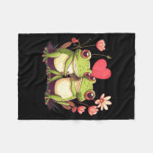 Two Frogs Valentines Day Love On Couple Frog Fleecedecke (Vorderseite (Horizontal))