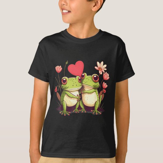Two Frogs Valentines Day Love On Couple Frog T-Shirt (Vorderseite)