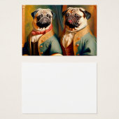 Two Funny Anthropomorphic Vintage Pug (Vorne & Hinten)