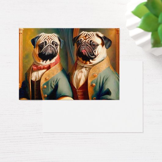 Two Funny Anthropomorphic Vintage Pug (Schreibtisch)