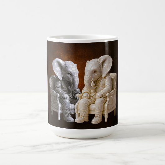 Two Gentleman Elephants Art Kaffeetasse (Mittel)