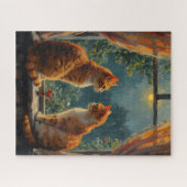 Two ginger cats sitting in front of a window puzzle (Horizontal)
