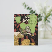 Two Girls - Art Nouveau - Jugendstil Postkarte (Stehend Vorderseite)