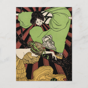 Two Girls - Art Nouveau - Jugendstil Postkarte
