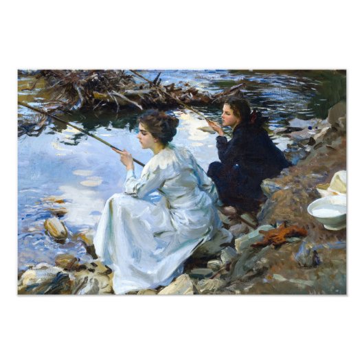 Two Girls Fishing, 1912 von John Singer Sargent Fotodruck (Vorne)