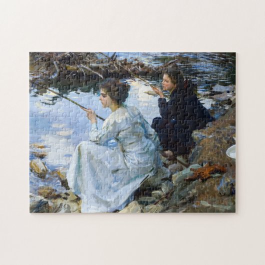 Two Girls Fishing, 1912 von John Singer Sargent Puzzle (Horizontal)