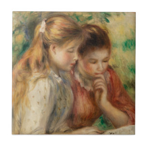 Two Girls Reading - Renoir Impressionist Malerei Fliese