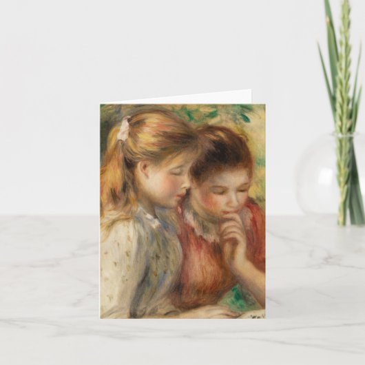 Two Girls Reading - Renoir Impressionist Malerei Karte (Vorderseite)