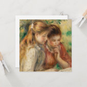 Two Girls Reading - Renoir Impressionist Malerei Karte (Vorderseite/Rückseite Beispiel)