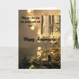 Two Glasses, One Love – Lovely Anniversary Card Karte