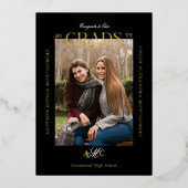 Two Graduates Joint Double Graduation Announcement Folieneinladung (Vorderseite)