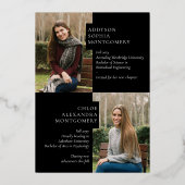 Two Graduates Joint Double Graduation Announcement Folieneinladung (Rückseite)