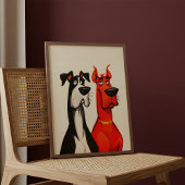 Two Great Danes Wall Art Poster Print