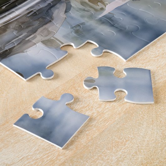 Two grebes among white pond plants puzzle (Seite)