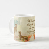 Two Greyhounds / Berühmtes St. Thomas Mehr Zitat Kaffeetasse (Vorderseite Links)