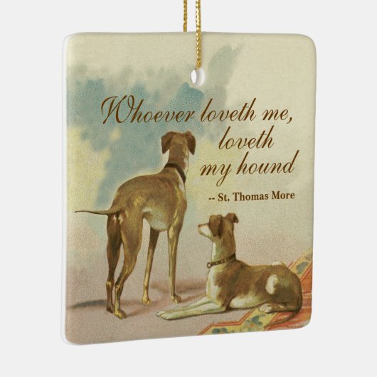 Two Greyhounds / Berühmtes St. Thomas Mehr Zitat Keramikornament (Rechts)