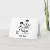 Two Grooms Biker Motorcycle and Sidecar Wedding Karte (Vorderseite)