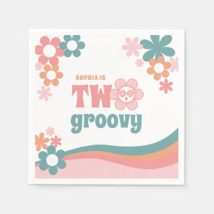 Two Groovy Girl 2. Geburtstag Party Serviette