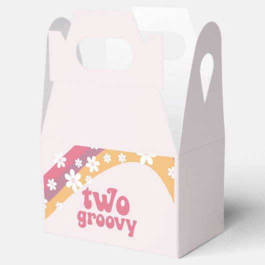 Two Groovy Hippie Daisy boho Rainbow Favor Box Geschenkschachtel (Geöffnet)