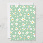 TWO groovy Mint Green Daisy 2nd Birthday Einladung (Rückseite)