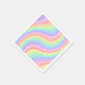Two Groovy | Retro Pastel Regenbogen 2. Geburtstag Serviette (Ecke)