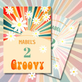 Two Groovy Sunray Floral 2ND Geburtstag Einladung