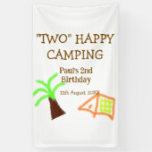 Two happy camping 2nd birthday tree camp kids banner (Vertikal)